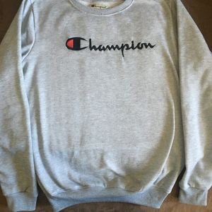 Brand New Mens Champion Crewneck Sweater Grey M